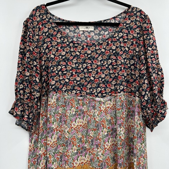 Natural Life Womens Collette Tiered Boho Maxi Dress Size L Cottagecore Prairie - Picture 4 of 12